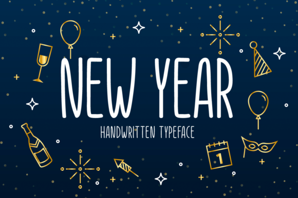 New Year Font for Digital Creativity